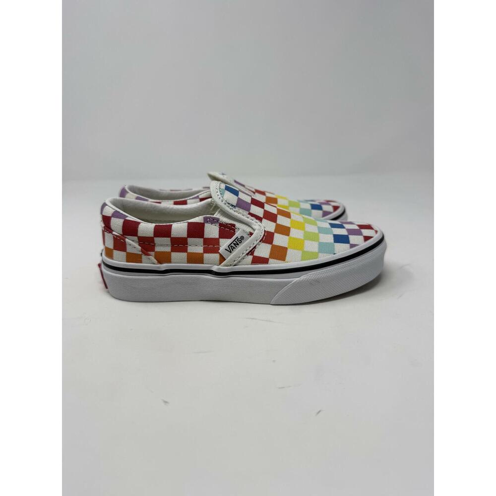 Vans Kids Slip-On Shoes Rainbow Checkerboard Skate Sneakers Size 12 - Picture 4 of 5